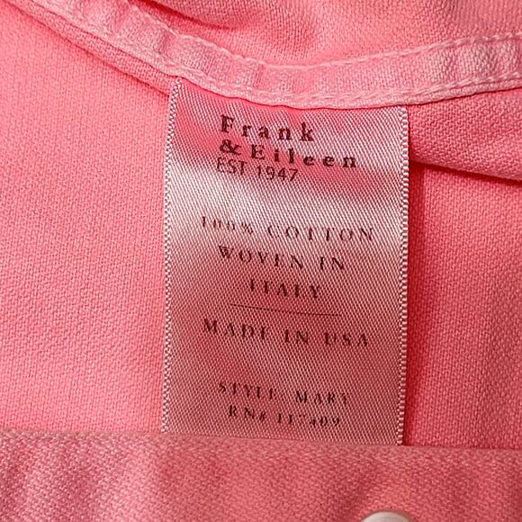 Frank & Eileen MARY 100% Cotton Famous Denim Shirtdress Dress in Hot Pink L $328 - Picture 7 of 13